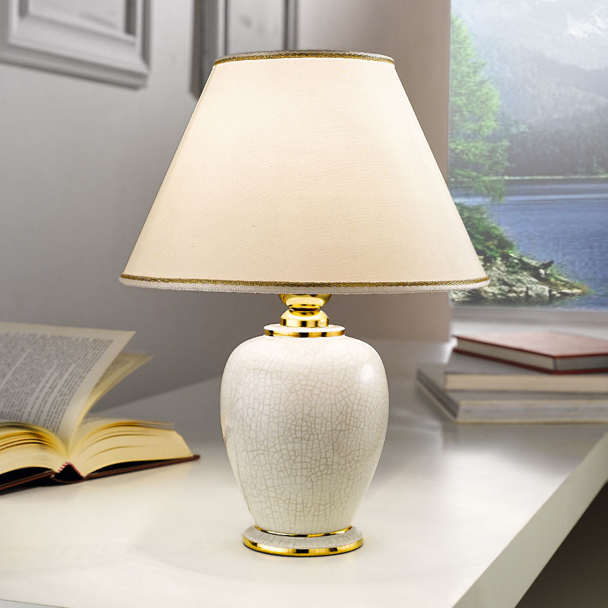 Giardino Cracle Ø 40 cm – handgefertigte Tischlampe aus Italien #size:25cm