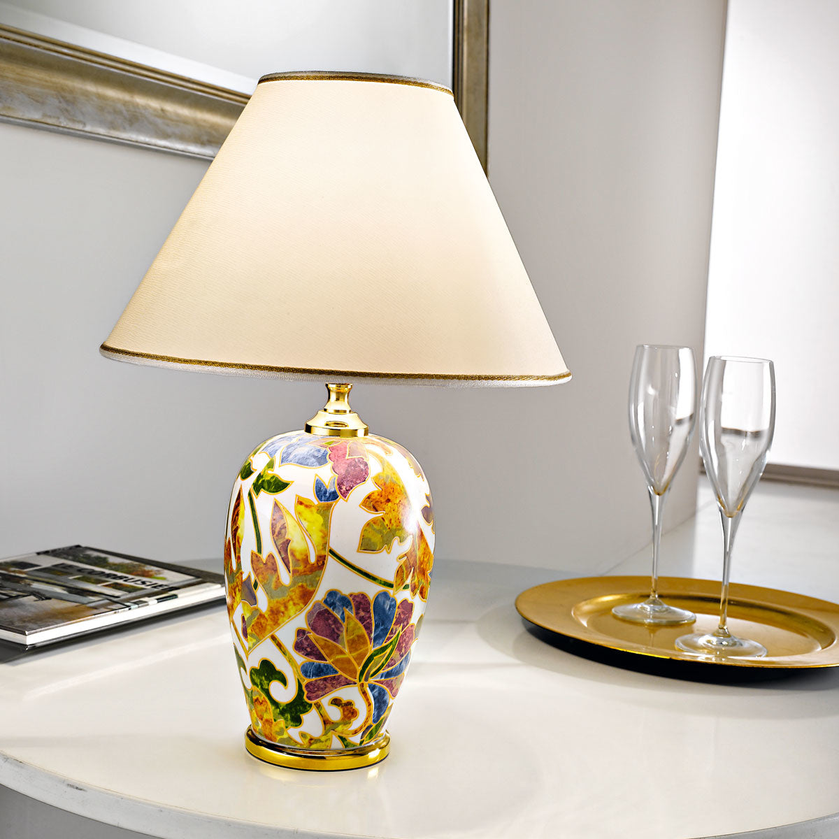 Damasco Ø 30 cm – handgefertigte Tischlampe aus Italien #size:40cm