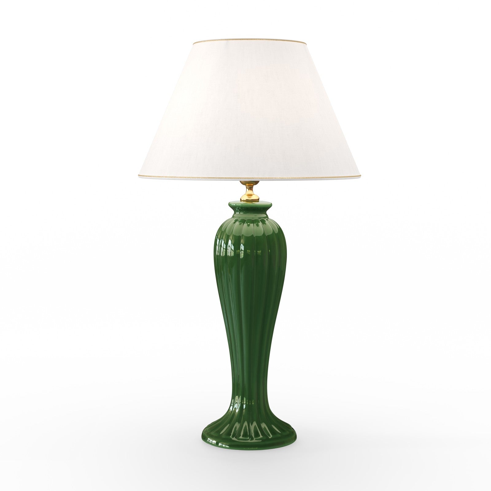 Lunatre Eleganza Verde – handgefertigte Tischlampe aus Italien #color:verde #shade:beige