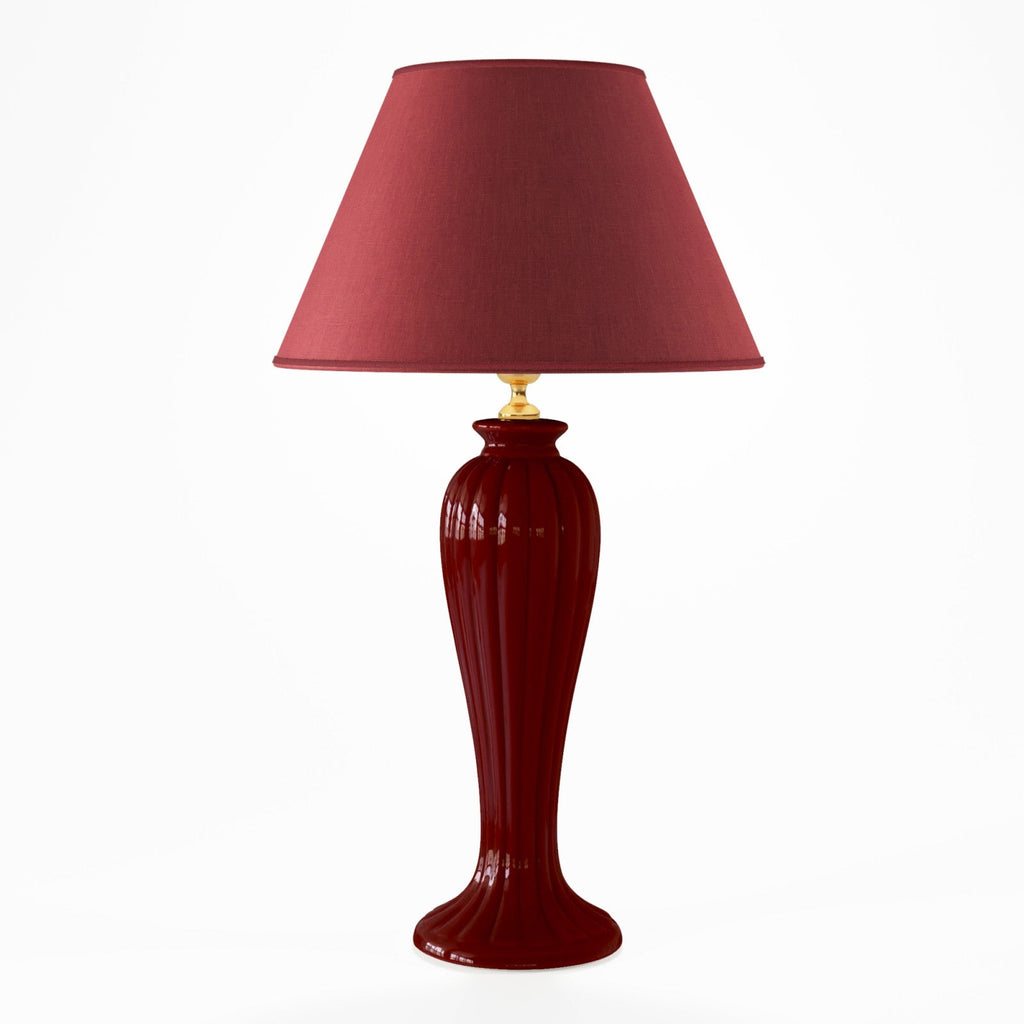 Lunatre Eleganza Bordeaux – handgefertigte Tischlampe aus Italien #color:bordeaux #shade:rot