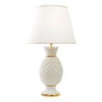 Lunatre Ananas Premium Gold/Weiß – handgefertigte Tischlampe aus Italien #color:ananas-weiss