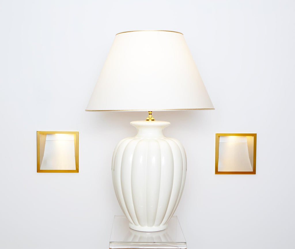 Lunatre Palazzo Vaniglia (Weiß), Lampenschirm Beige #color:vaniglia #shade:beige
