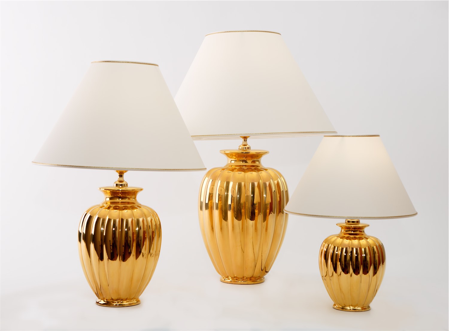 Lunatre Palazzo Oro Lucido (Gold Glänzend), Lampenschirm Beige #color:oro-lucido #shade:beige