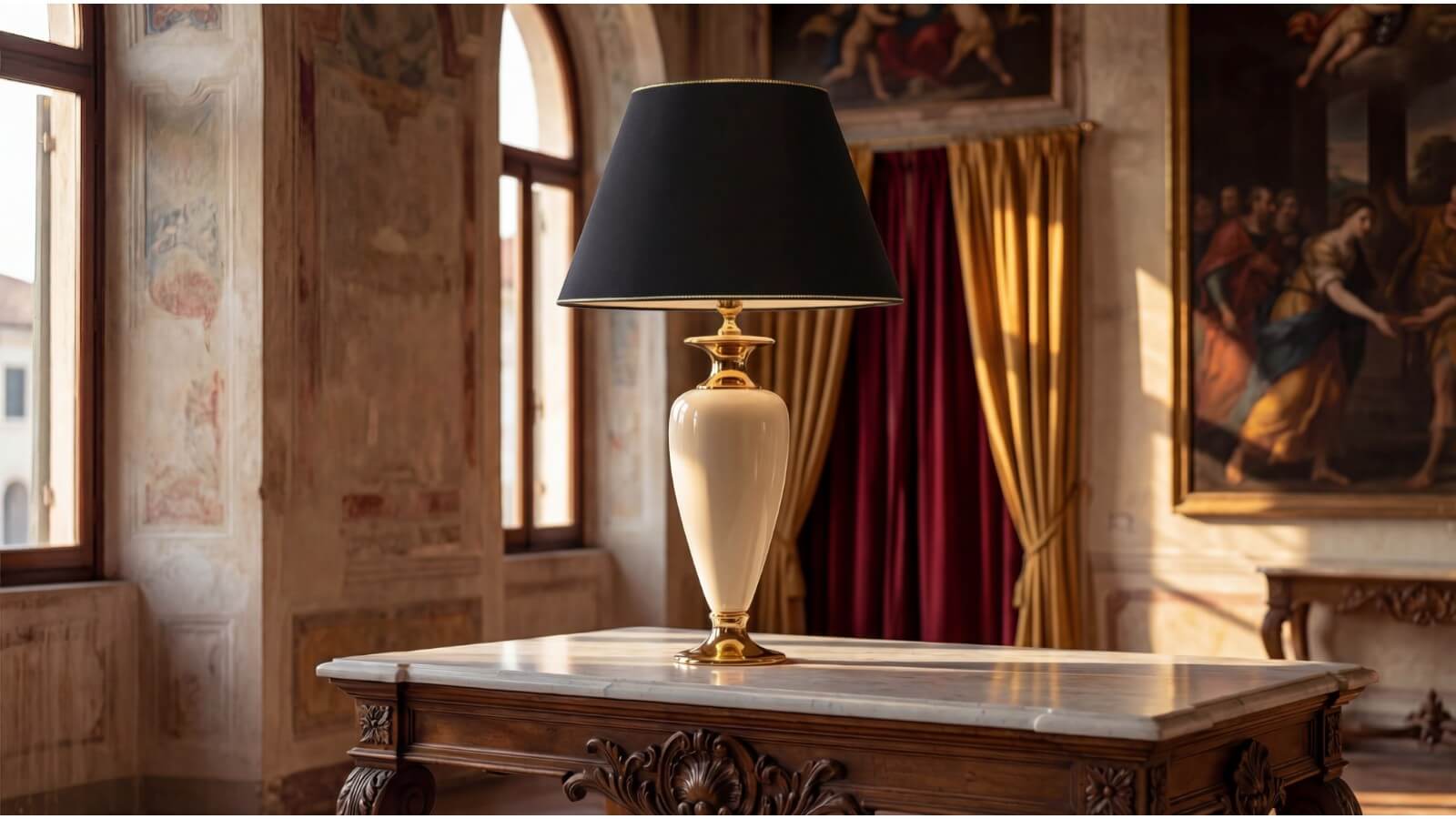 Lunatre Estetica – handgefertigte Tischlampe aus Italien #shade:schwarz