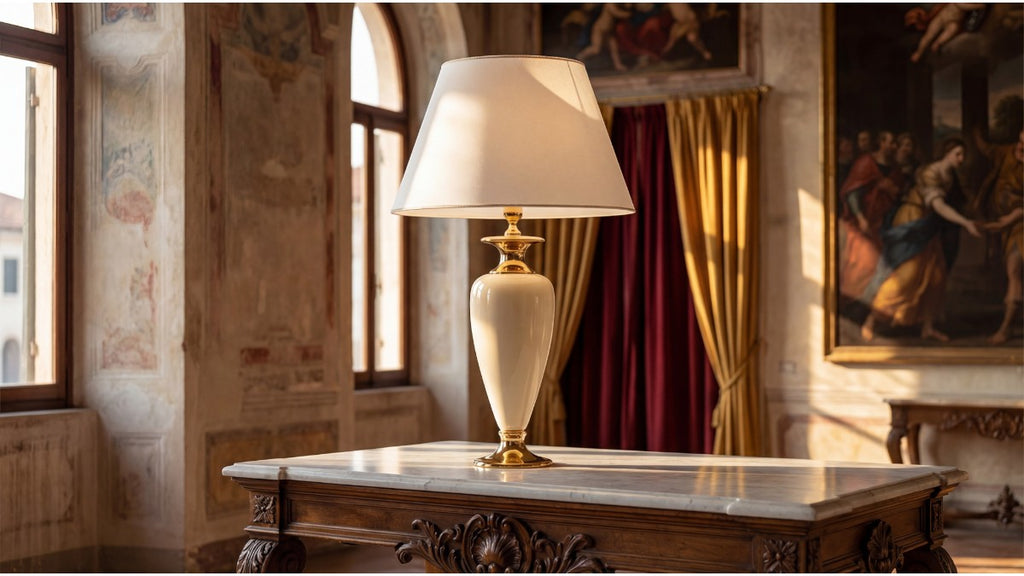 Lunatre Estetica – handgefertigte Tischlampe aus Italien #shade:beige
