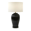 Lunatre Nobile Nero, Freisteller, Schirm Trommel Beige – handgefertigte Tischlampe aus Italien #shade:beige #form:trommel