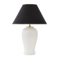 Lunatre Nobile Bianco, Freisteller, Schirm Empire Schwarz – handgefertigte Tischlampe aus Italien #shade:schwarz #form:empire