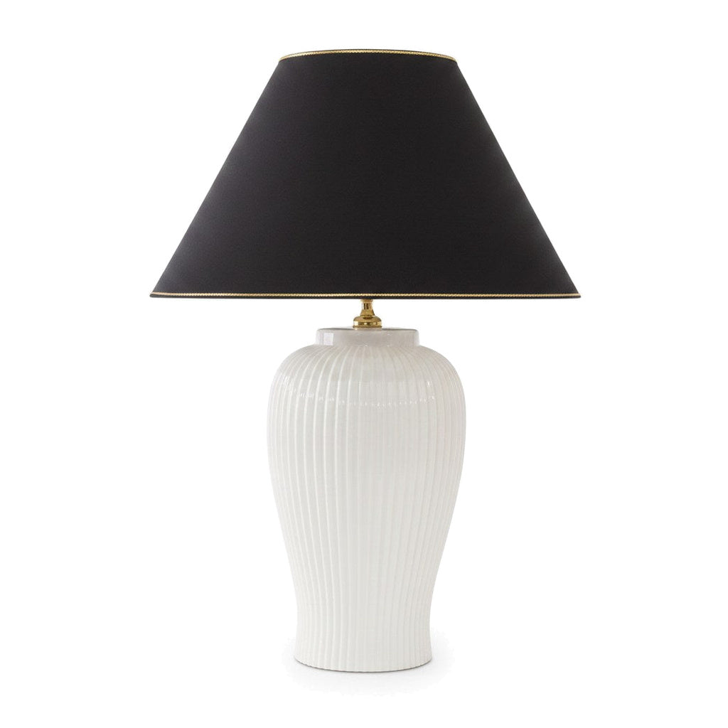 Lunatre Nobile Bianco, Freisteller, Schirm Empire Schwarz – handgefertigte Tischlampe aus Italien #shade:schwarz #form:empire
