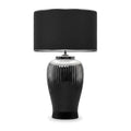 Lunatre Nobile Platino, Freisteller, Schirm Trommel Schwarz – handgefertigte Tischlampe aus Italien #shade:schwarz #form:trommel
